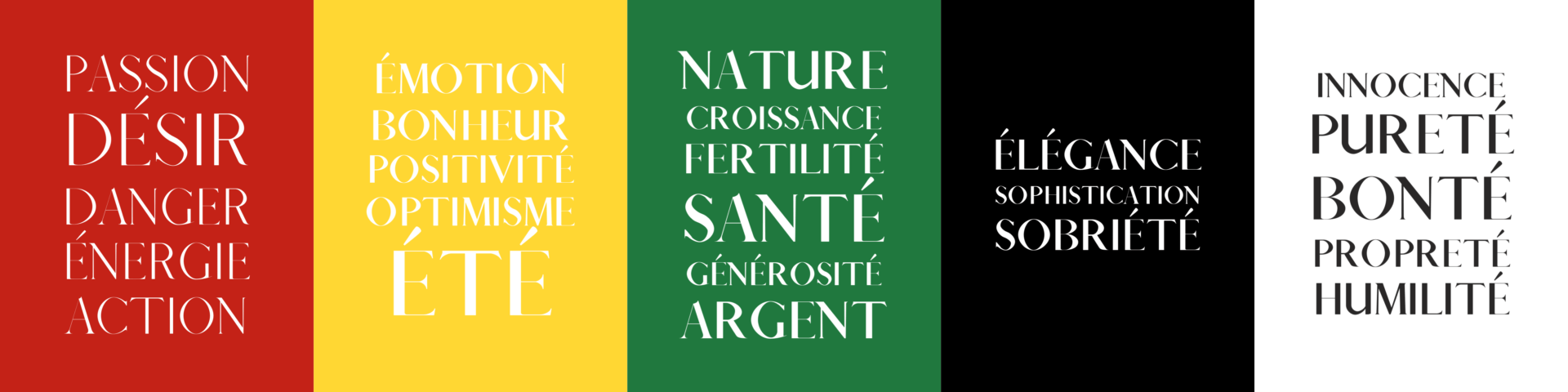 Identité visuelle : les différentes significations des couleurs : rouge, jaune, vert, noir, blanc...