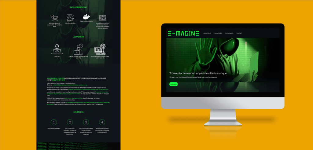 Un écran d'ordinateur avec un affichage vert et noir.